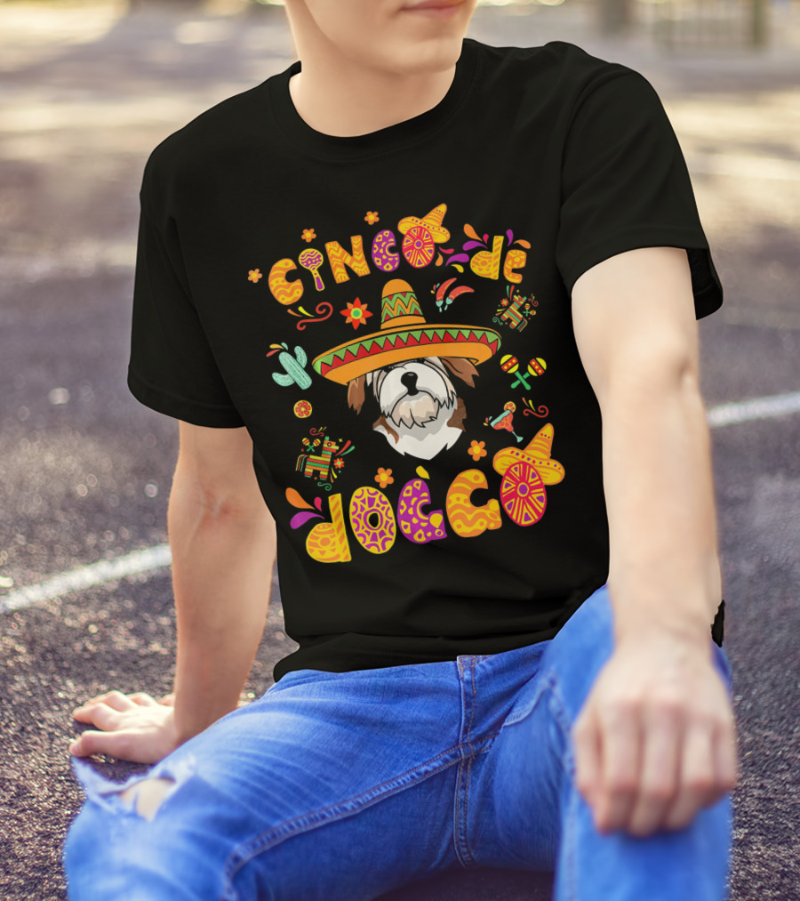 Cinco De Mayo Doggo Lhasa Apso Sombrero T-Shirt