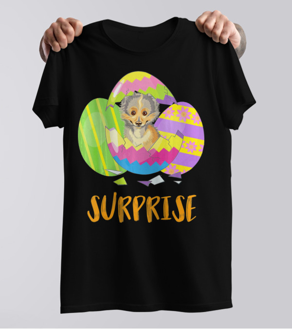 Surprise Cute Sheltie Bunny Funny Easter T-Shirt
