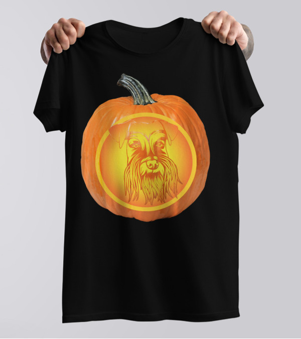 Jack O Lantern Schnauzer Dog Pumpkin T-Shirt