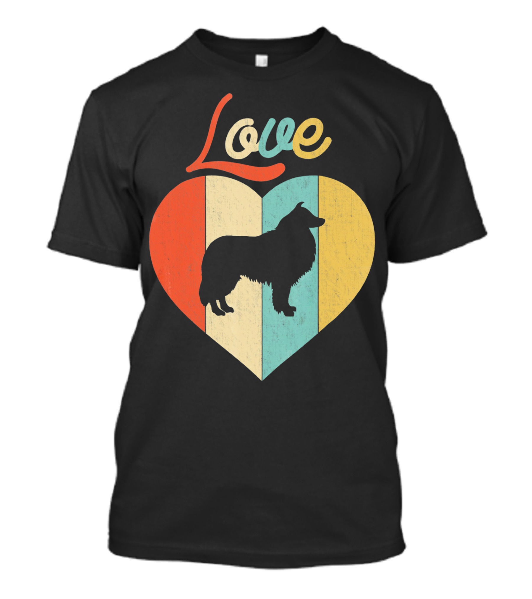 Love Sheltie Vintage Retro Heart T-Shirt