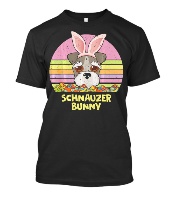 Schnauzer Bunny Retro T-Shirt