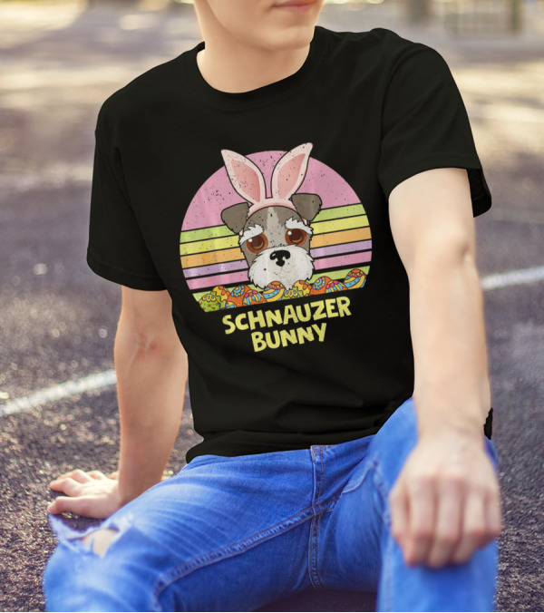 Schnauzer Bunny Retro T-Shirt