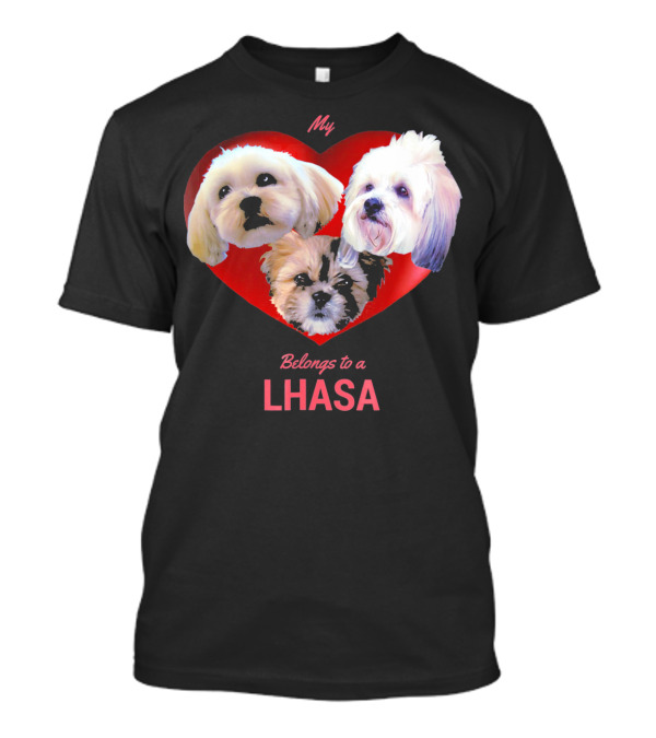 My Heart Belongs To A Lhasa Apso With 3 Cute Lhasas T-Shirt