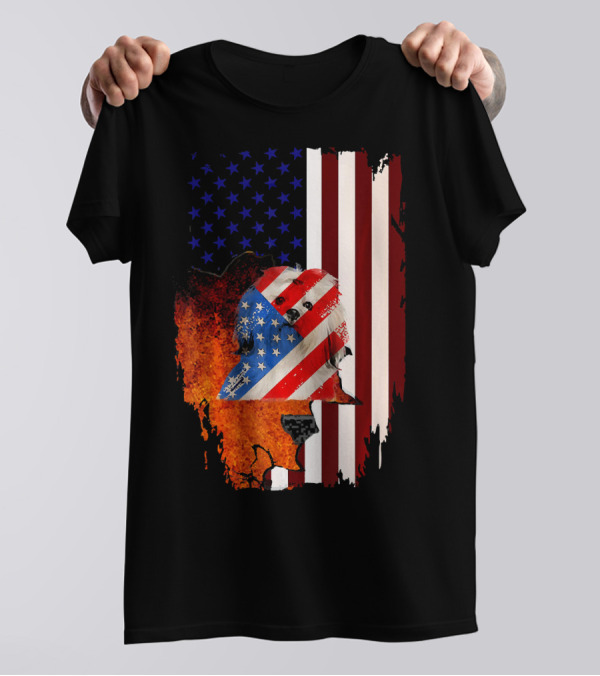 Lhasa Apso American Flag Patriotic 4th Of July Veteran T-Shirt