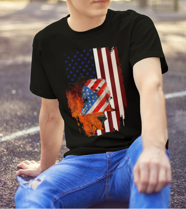 Lhasa Apso American Flag Patriotic 4th Of July Veteran T-Shirt