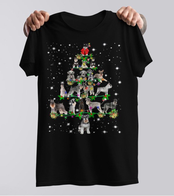 Cute Schnauzer Christmas Tree Fairy Holiday T-Shirt
