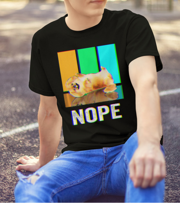Nope Pekingese Not Today Dog Retro Color Blocks T-Shirt