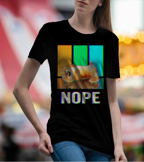 Nope Pekingese Not Today Dog Retro Color Blocks T-Shirt