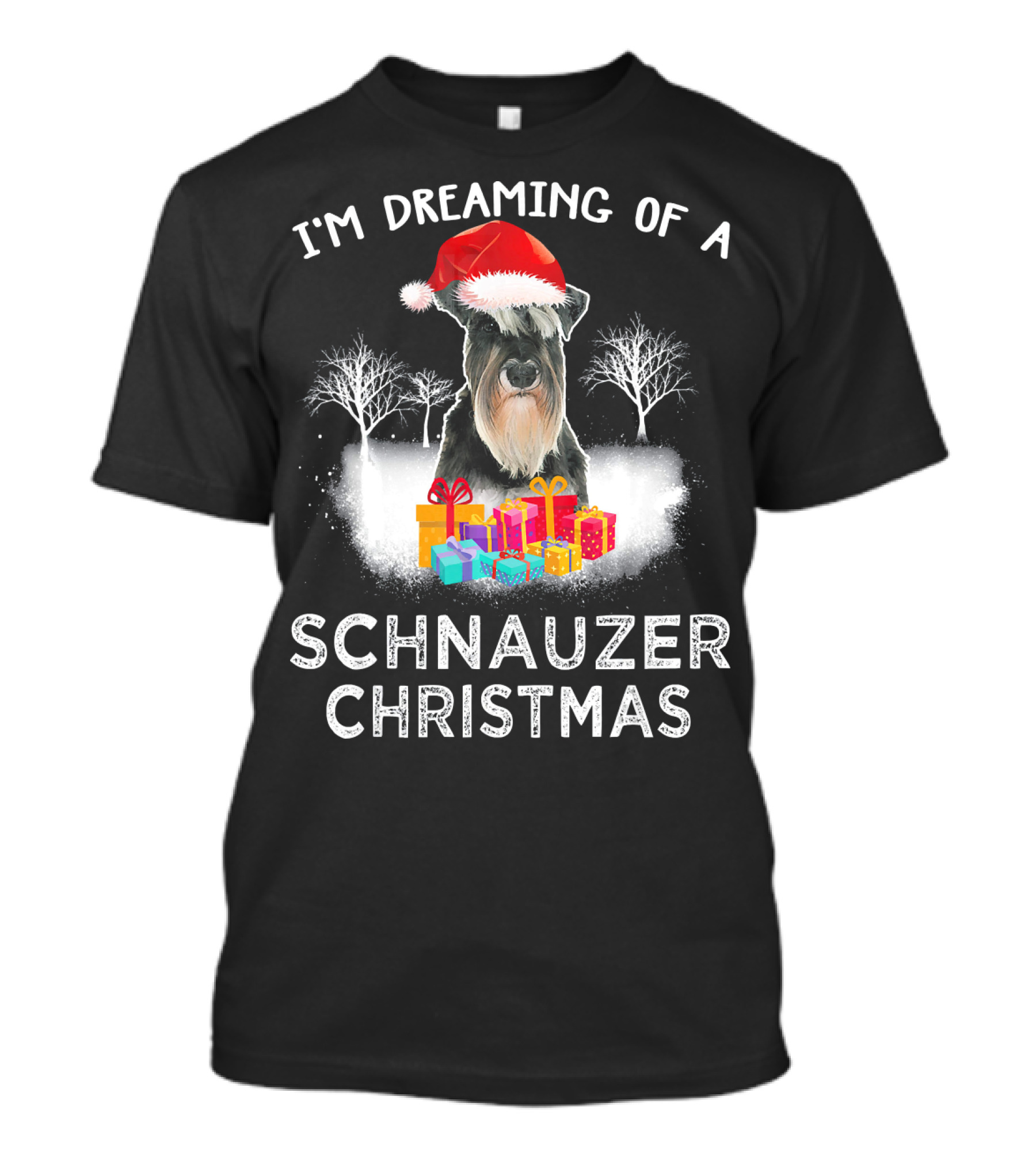 I'm Dreaming Of A Schnauzer Christmas Santa Hat Gifts T-Shirt