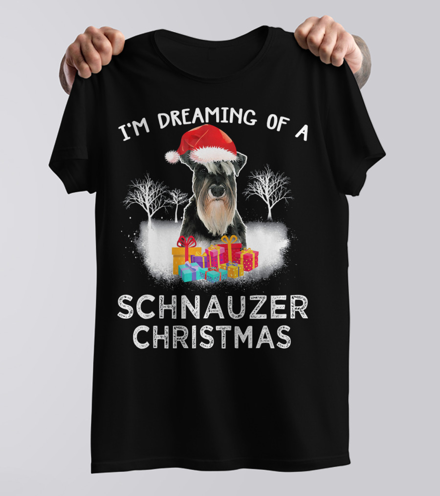 I'm Dreaming Of A Schnauzer Christmas Santa Hat Gifts T-Shirt
