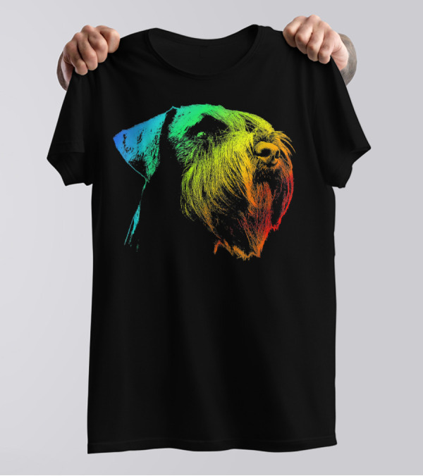 GIANT SCHNAUZER Vibrant Multicolor Rainbow T-Shirt