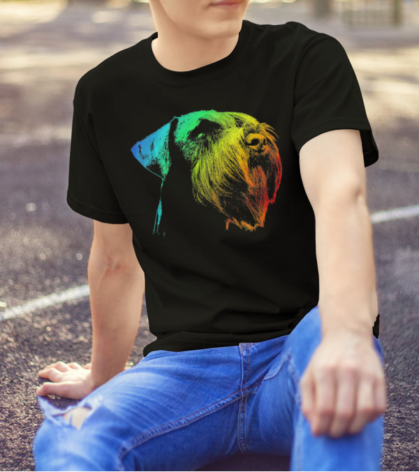 GIANT SCHNAUZER Vibrant Multicolor Rainbow T-Shirt
