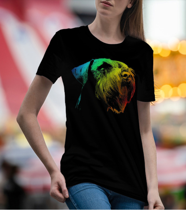 GIANT SCHNAUZER Vibrant Multicolor Rainbow T-Shirt