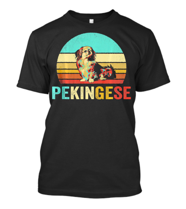 Pekingese Dog Vintage Sunset T-Shirt