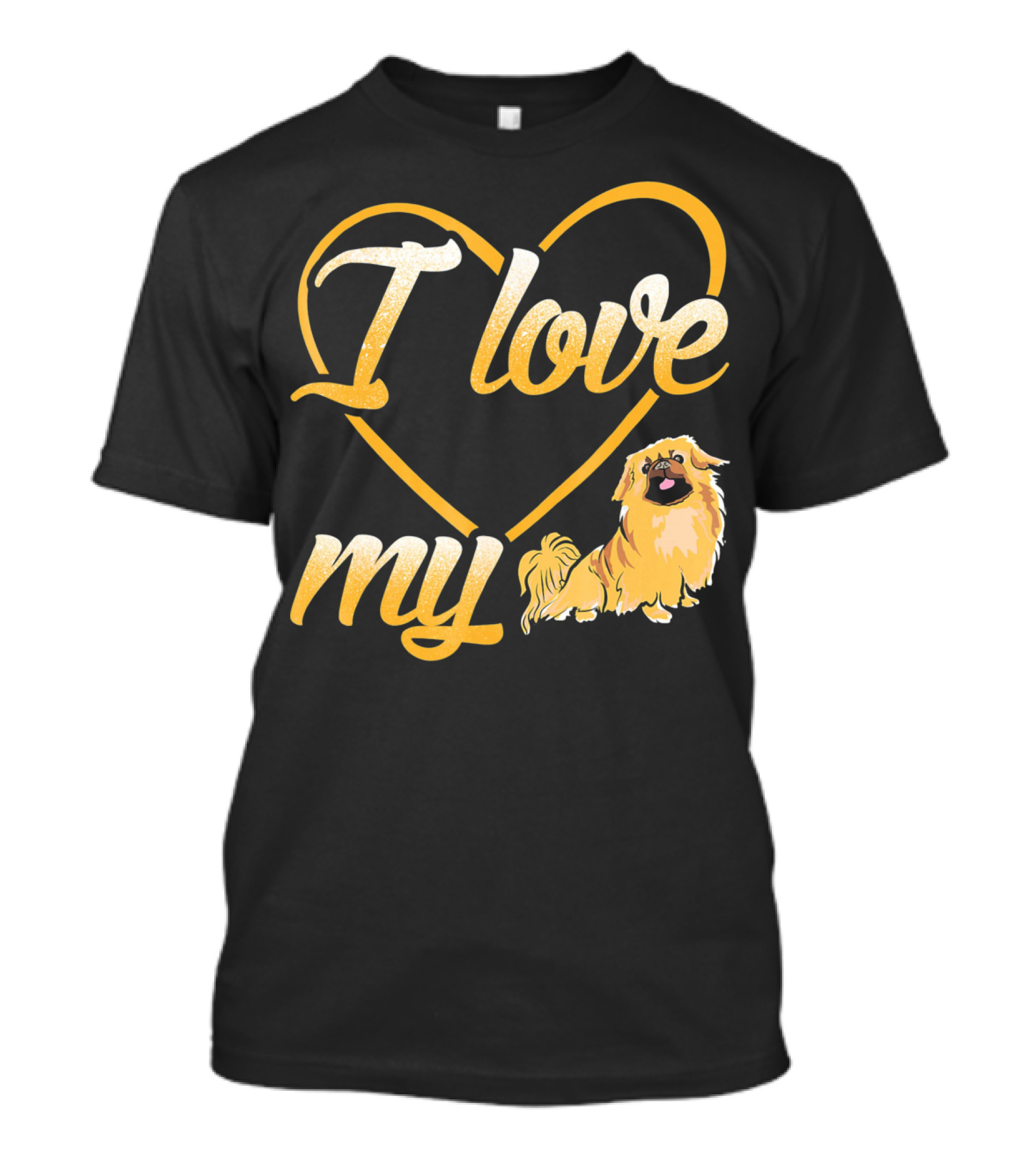 I Love My Pekingese Dog Heart Design With Cute Pekingese T-Shirt