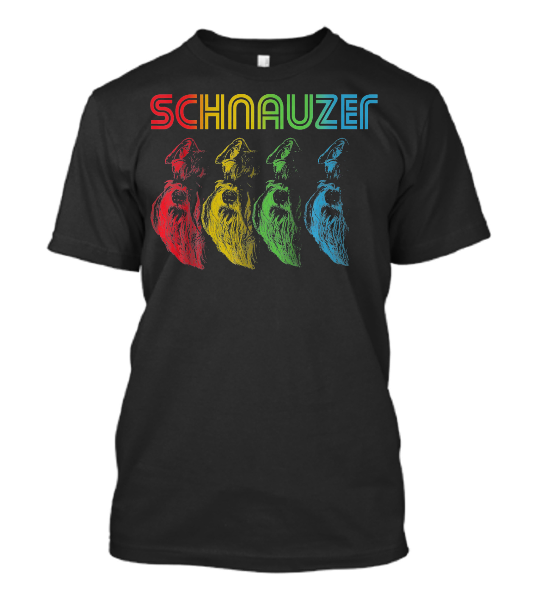 Schnauzer Retro Groovy Colorful Dog Quintet T-Shirt