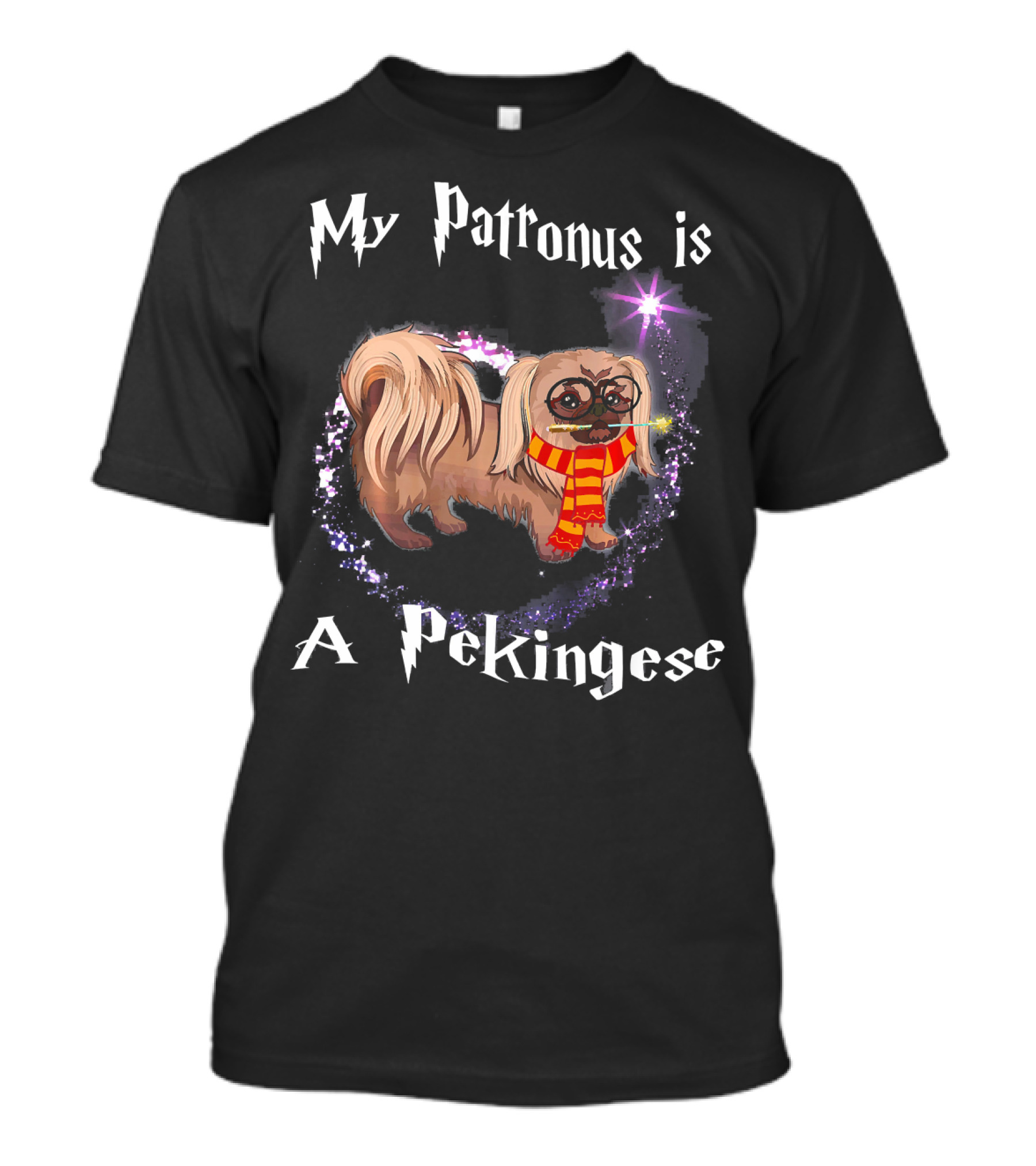 My Patronus Is A Pekingese With Wizard Wand And Scarf T-Shirt