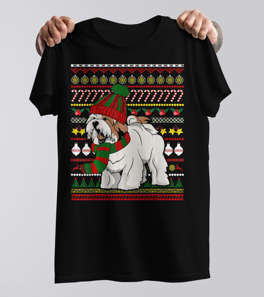 Lhasa Apso Santa Claus Christmas Sweater UglyDog T-Shirt