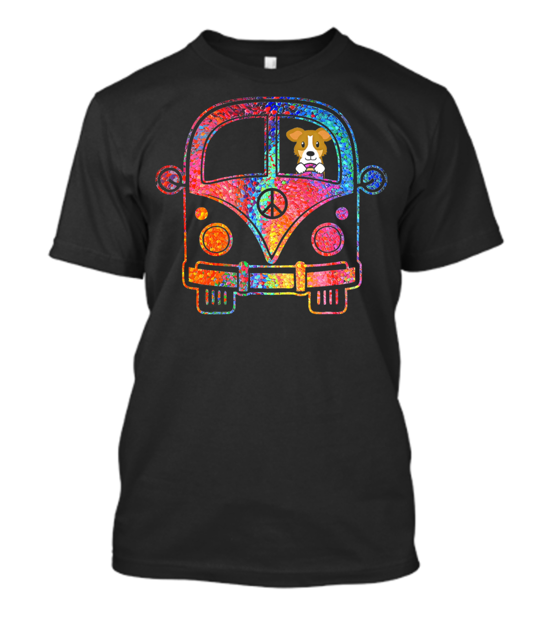 Peace Love Sheltie Hippie Funny Cool T-Shirt