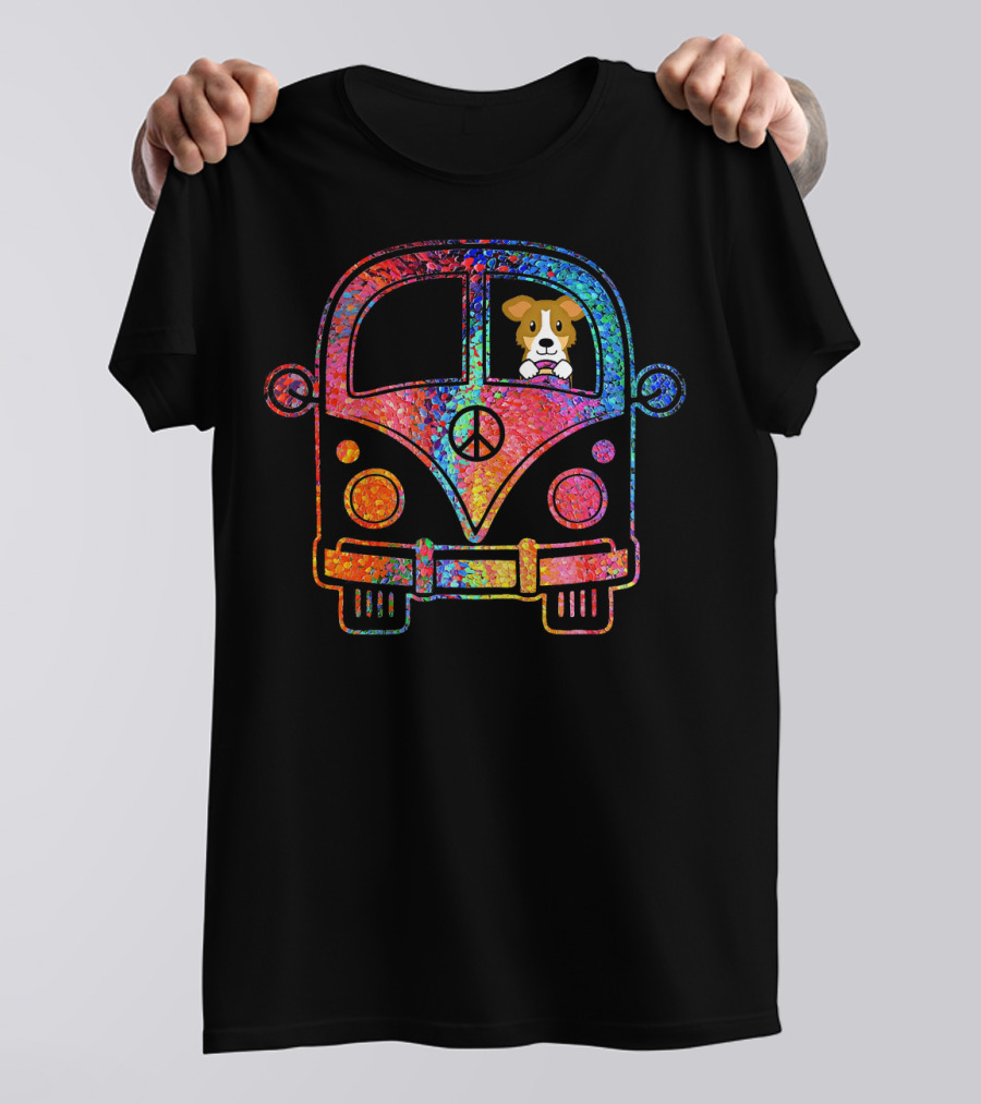 Peace Love Sheltie Hippie Funny Cool T-Shirt