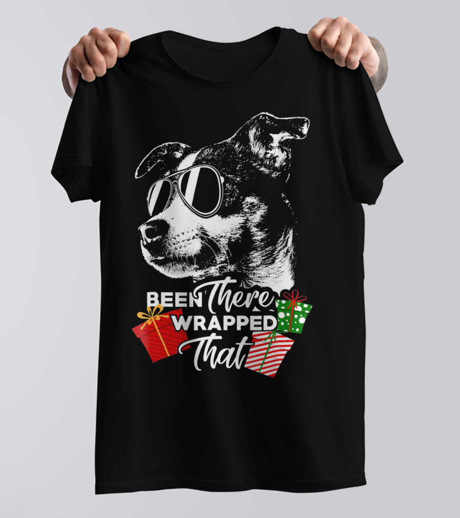 Been There Wrapped That Cool Rat Terrier With Sunglasses And Gifts T-Shirt
