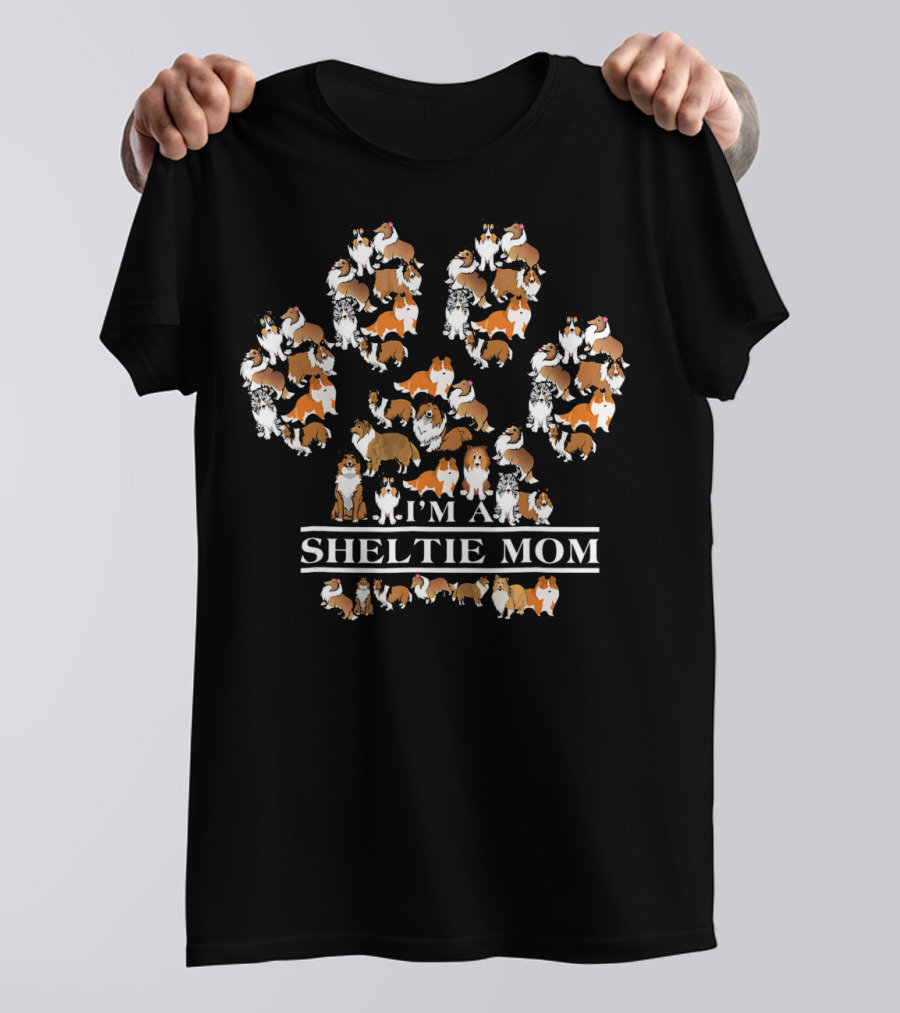 I'm A Sheltie Mom Dog Paw T-Shirt
