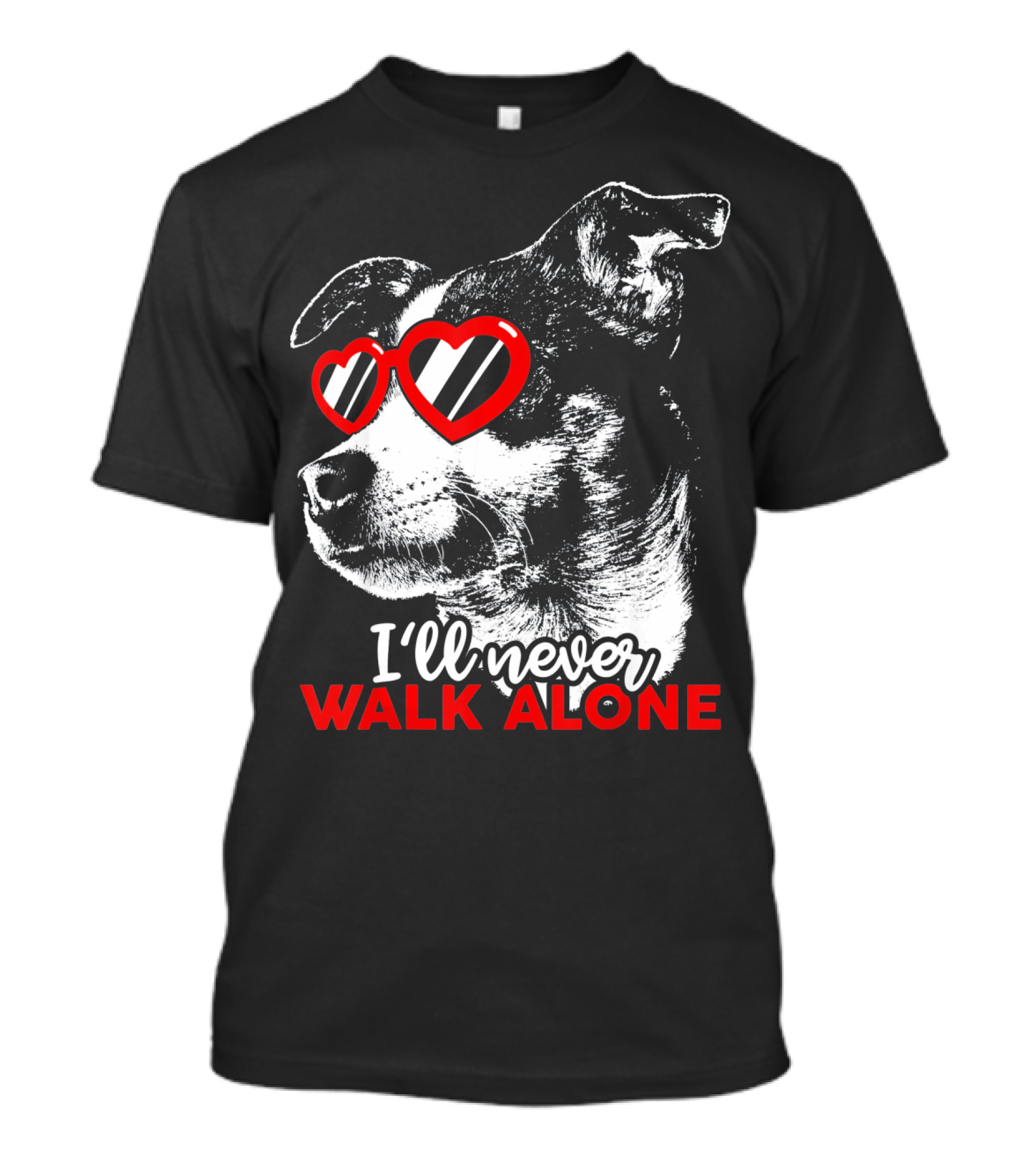 I'll Never Walk Alone Rat Terrier Heart Sunglasses T-Shirt