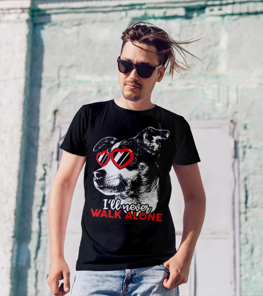 I'll Never Walk Alone Rat Terrier Heart Sunglasses T-Shirt