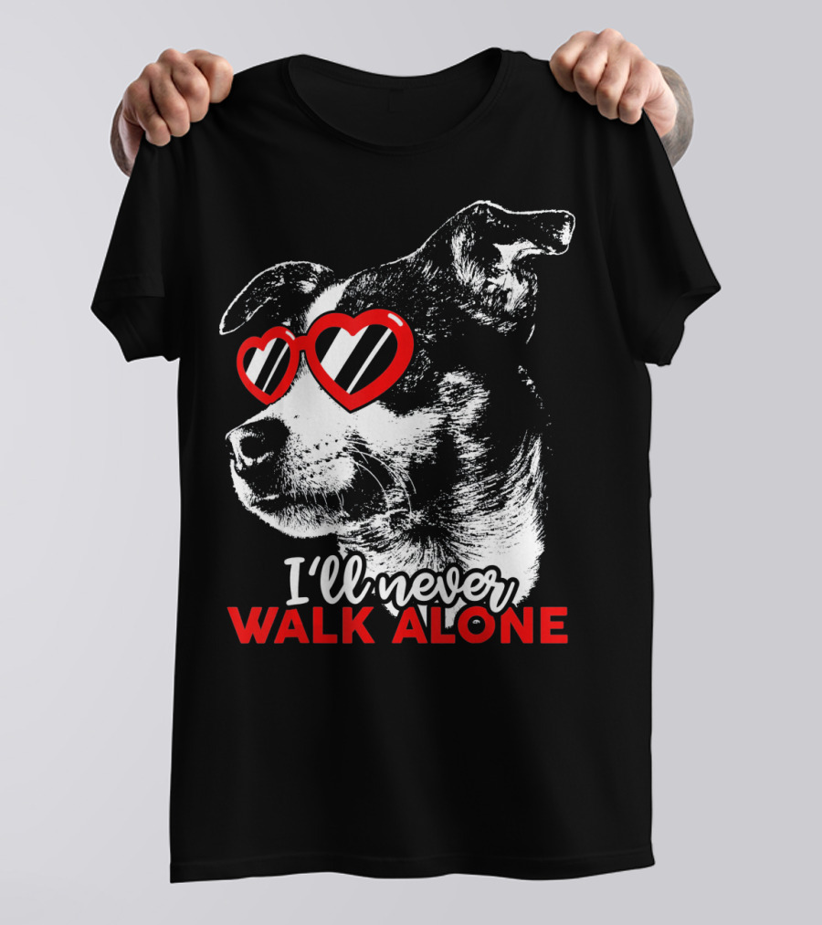 I'll Never Walk Alone Rat Terrier Heart Sunglasses T-Shirt