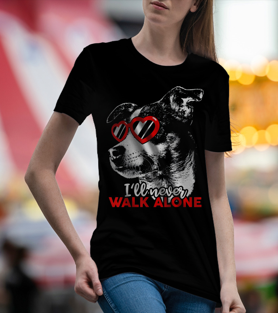 I'll Never Walk Alone Rat Terrier Heart Sunglasses T-Shirt