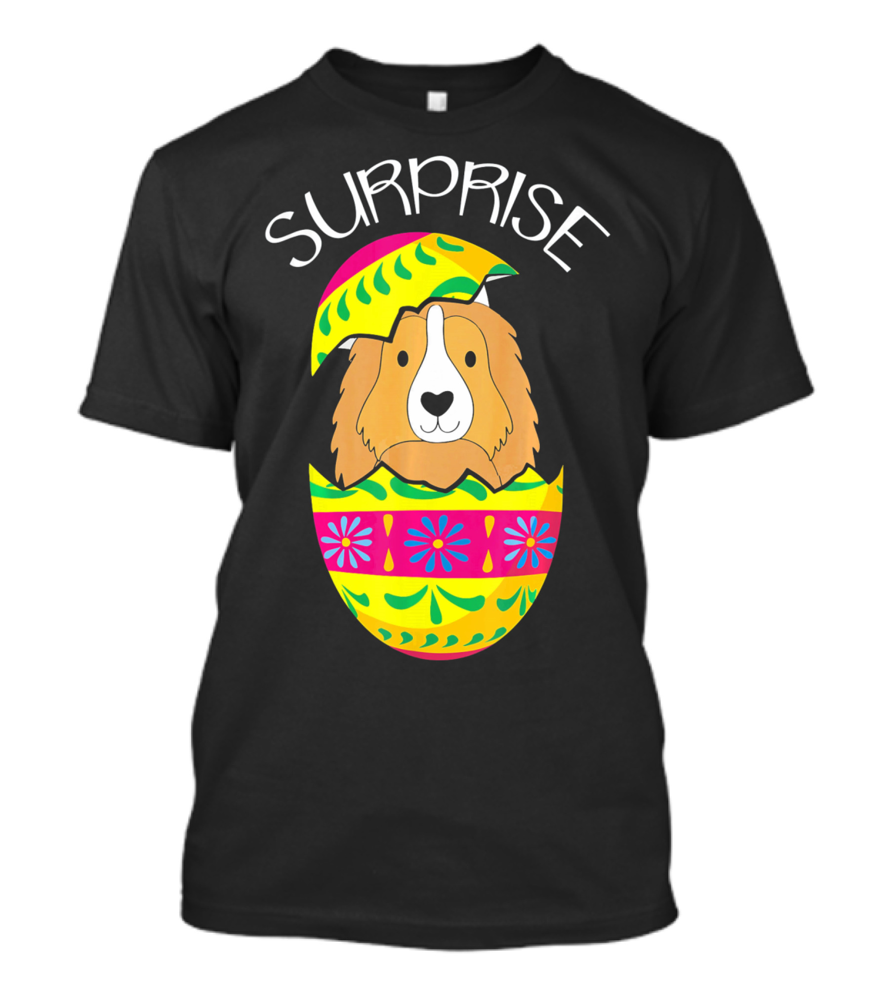 Surprise Cute Puppy Shetland Sheepdog Hatches Egg T-Shirt