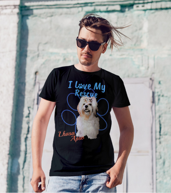 I Love My Rescue Lhasa Apso T-Shirt