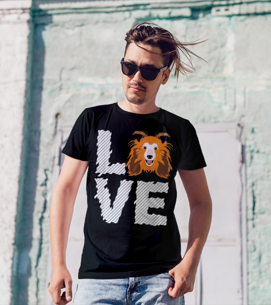 LOVE Shetland Sheepdog Dogs T-Shirt