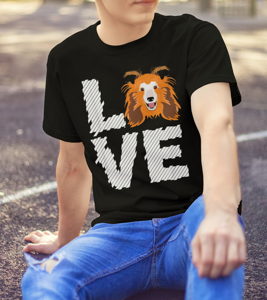 LOVE Shetland Sheepdog Dogs T-Shirt