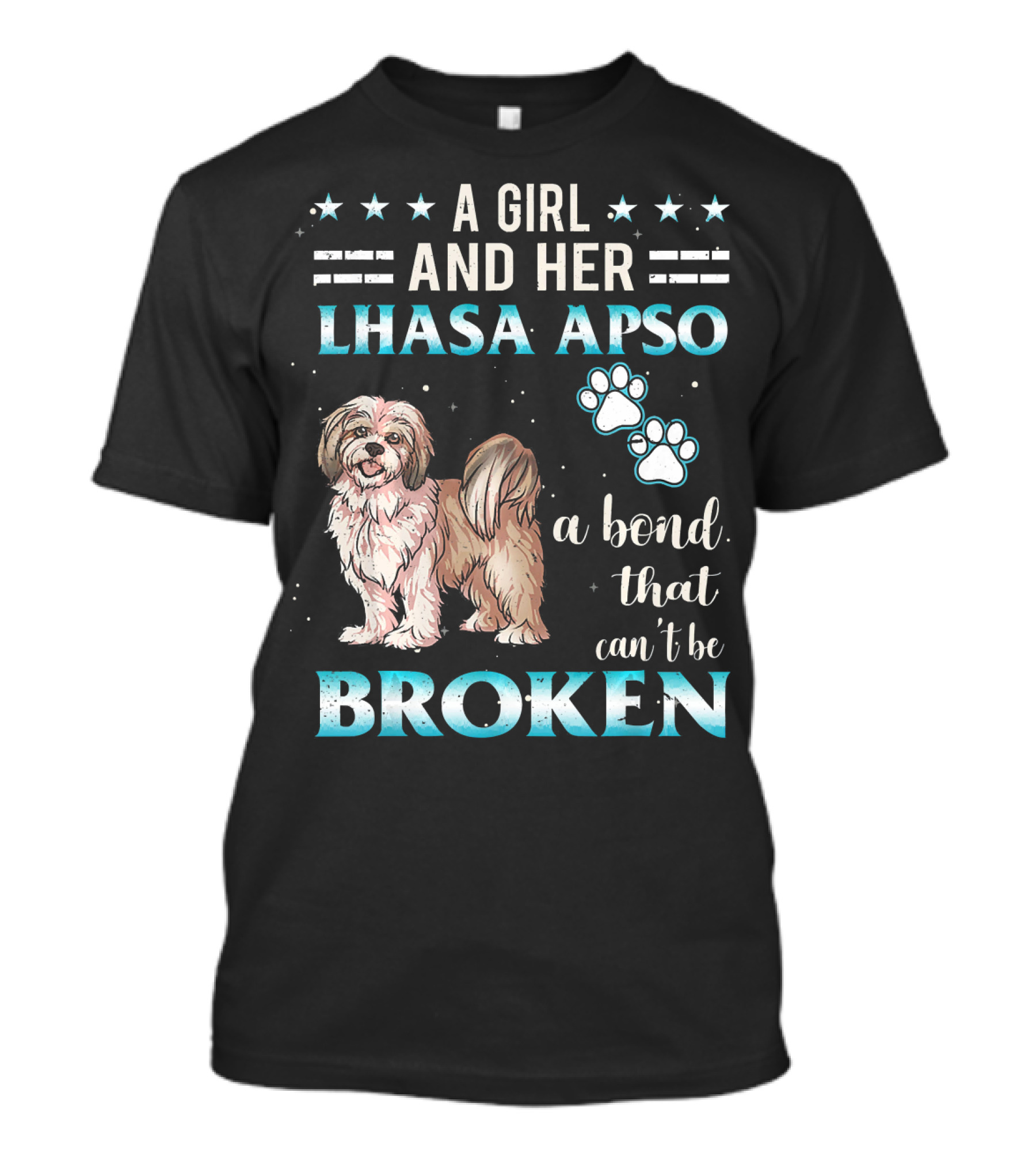 A Girl And Her Lhasa Apso A Bond That Can't Be Broken T-Shirt