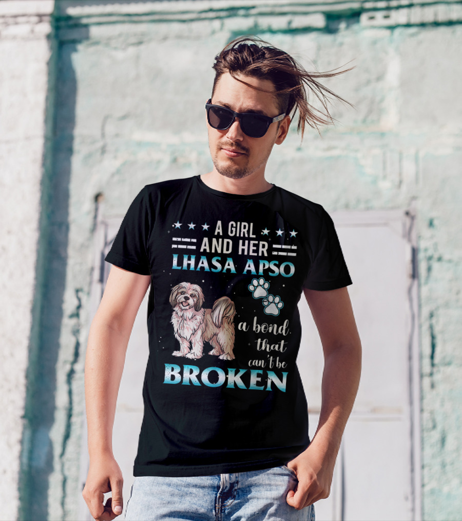 A Girl And Her Lhasa Apso A Bond That Can't Be Broken T-Shirt