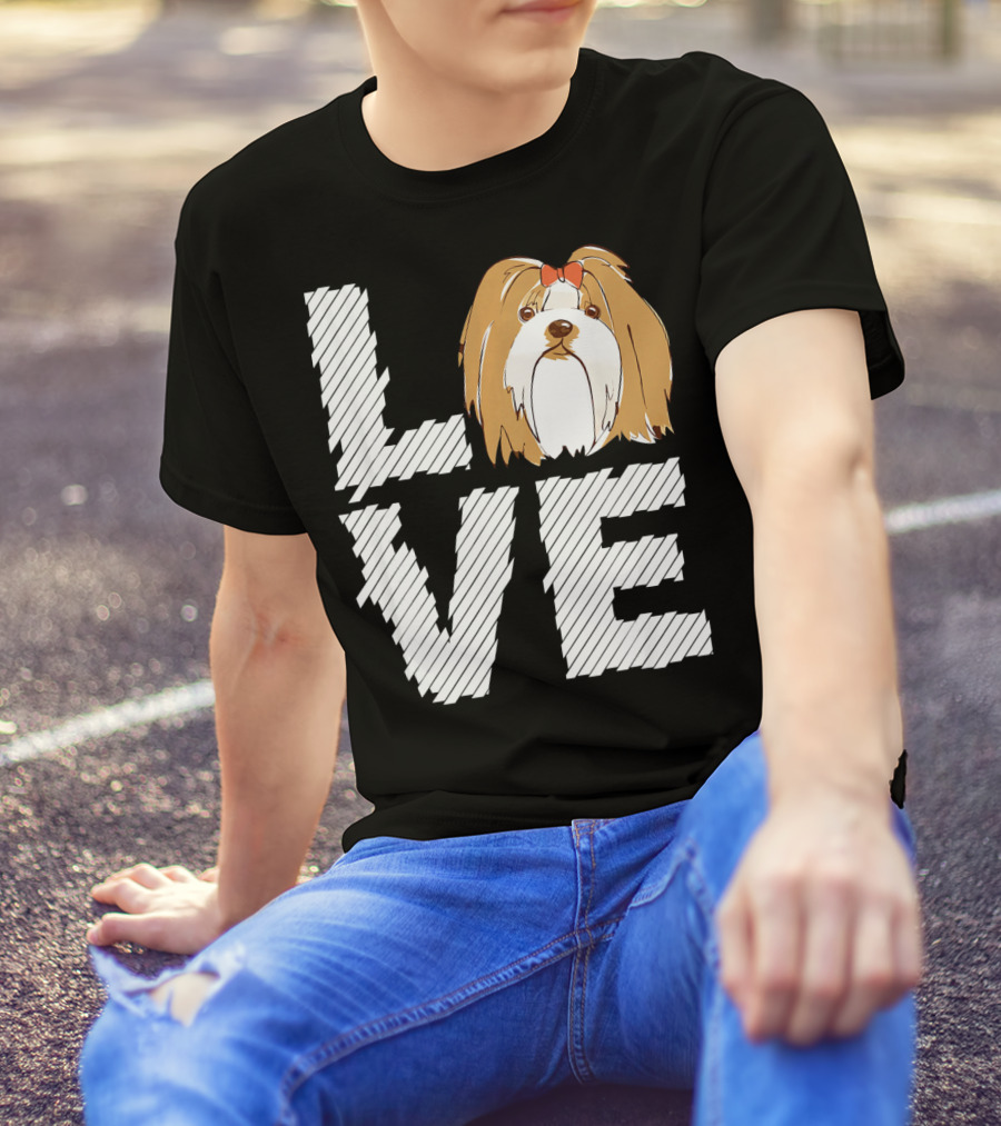 LOVE Lhasa Apso Dogs Lovers T-Shirt