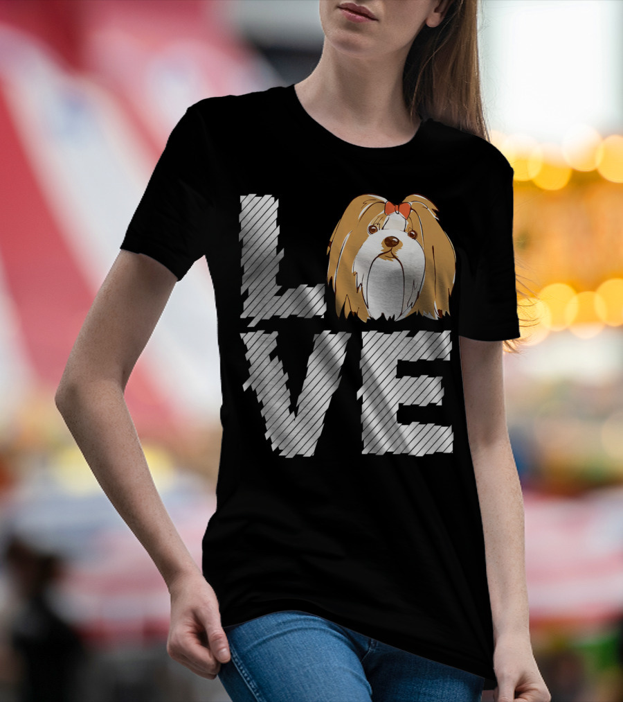LOVE Lhasa Apso Dogs Lovers T-Shirt