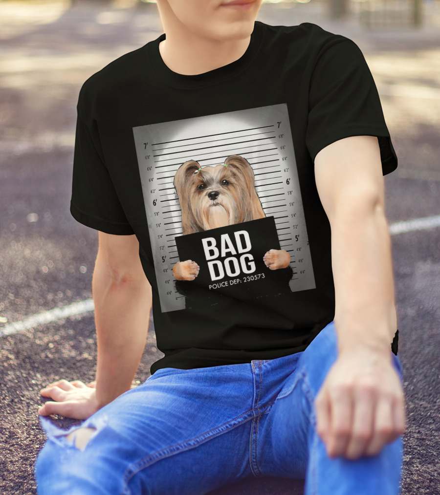 Lhasa Apso Bad Dog Police Mugshot 230573 T-Shirt