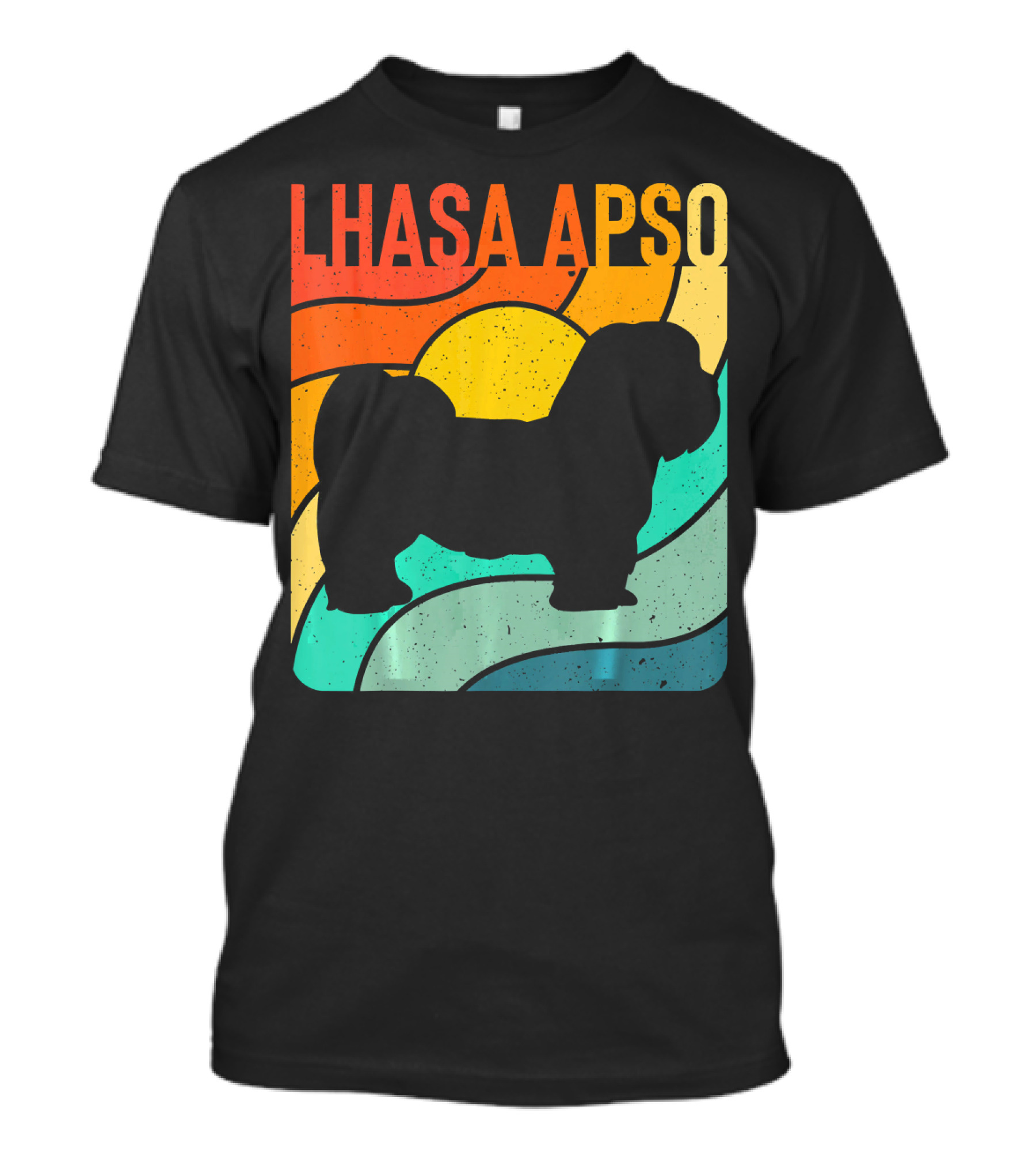 Lhasa Apso Vintage Retro Dog Lover Colorful T-Shirt