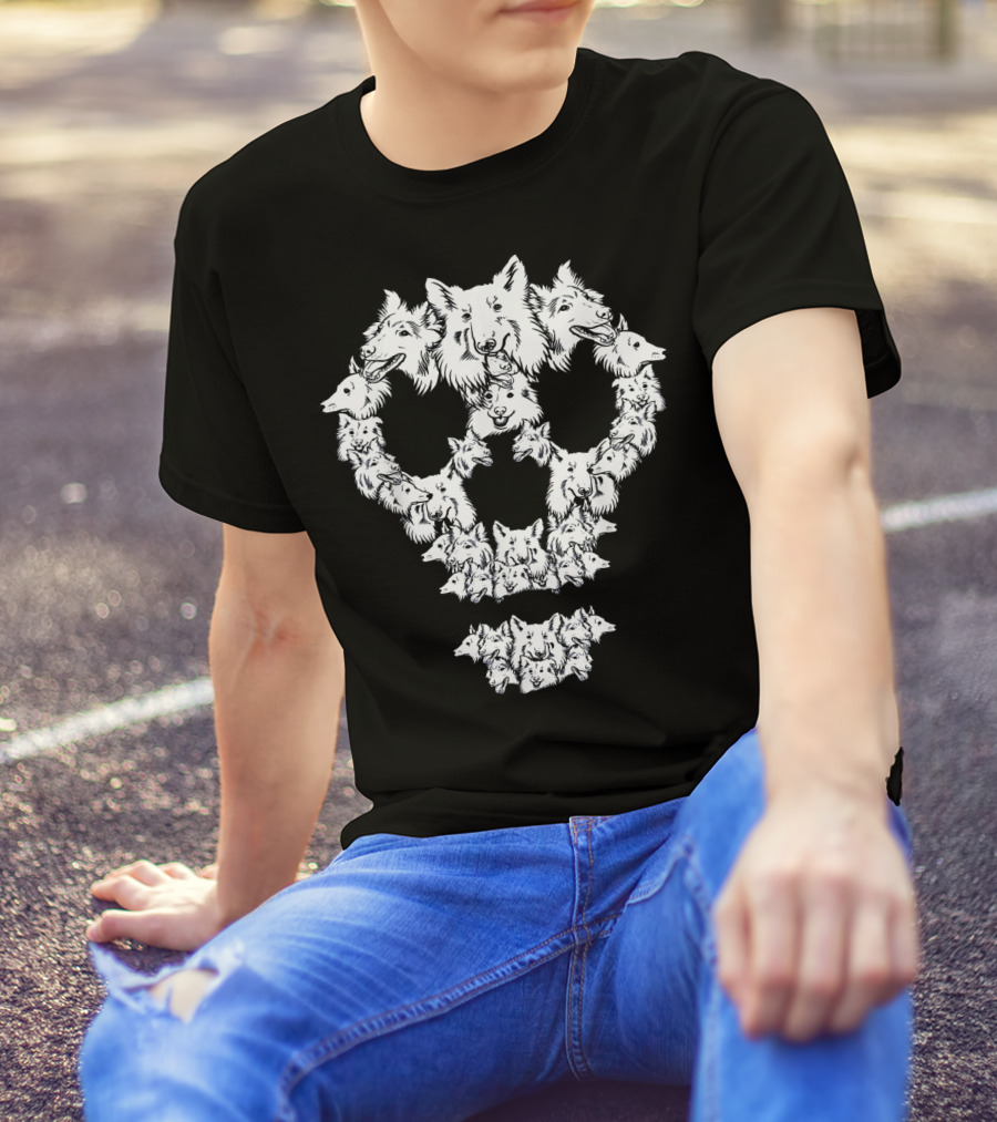 Sheltie Dog Skull Dia De Los Muertos T-Shirt