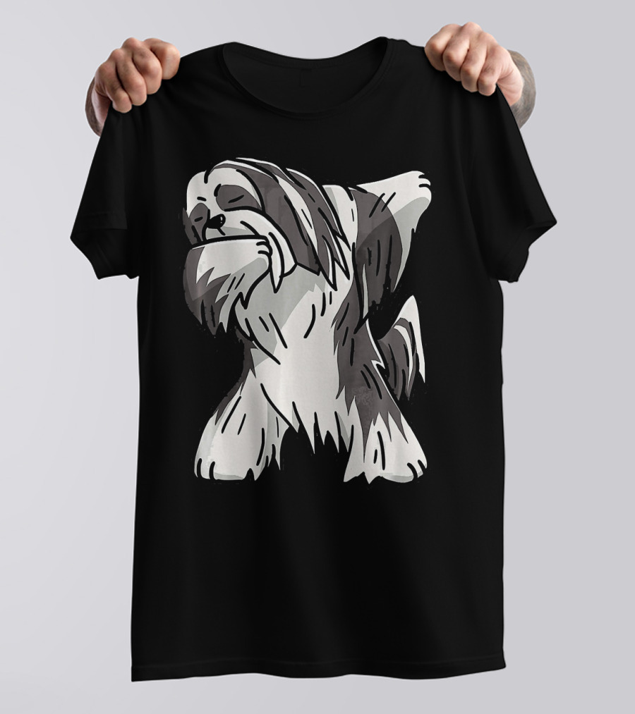 Funny Dabbing Lhasa Apso Dog Party Birthday T-Shirt