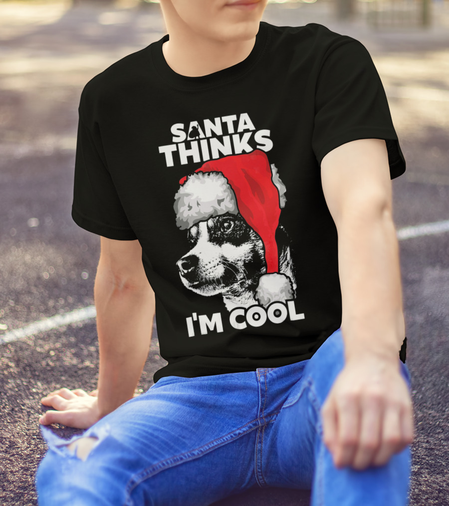 Santa Thinks I'm Cool Rat Terrier T-Shirt