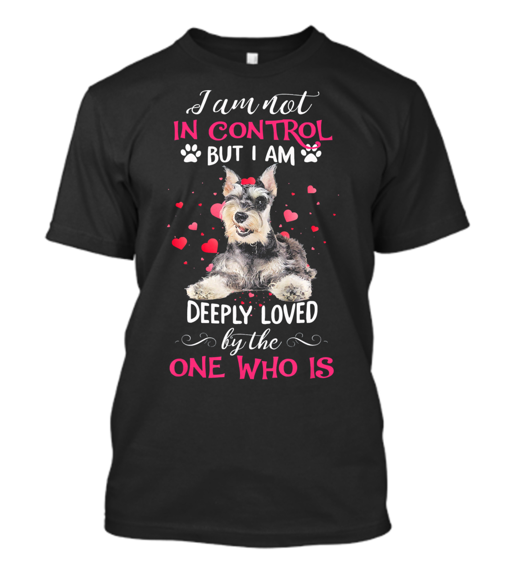I Am Not In Control But I Am Deeply Loved By The One Who Is Schnauzer Dog T-Shirt