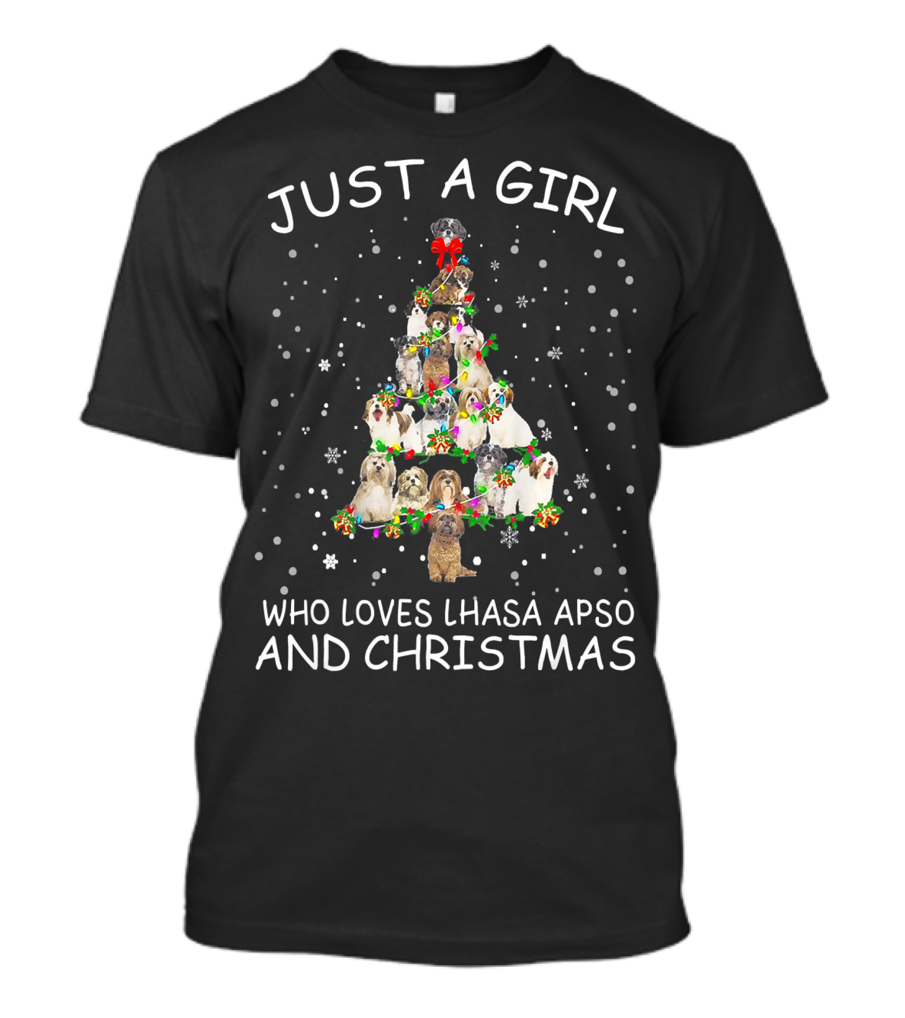 Just A Girl Who Loves Lhasa Apso And Christmas T-Shirt