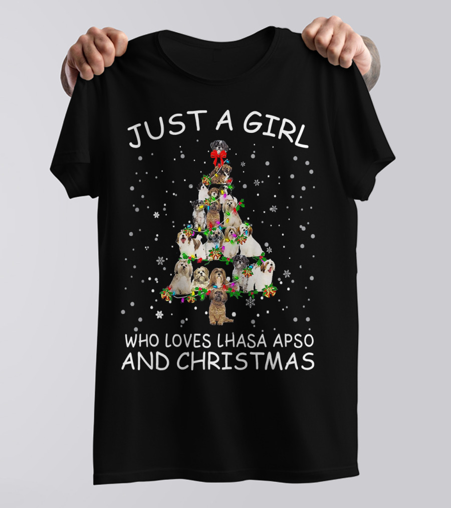 Just A Girl Who Loves Lhasa Apso And Christmas T-Shirt
