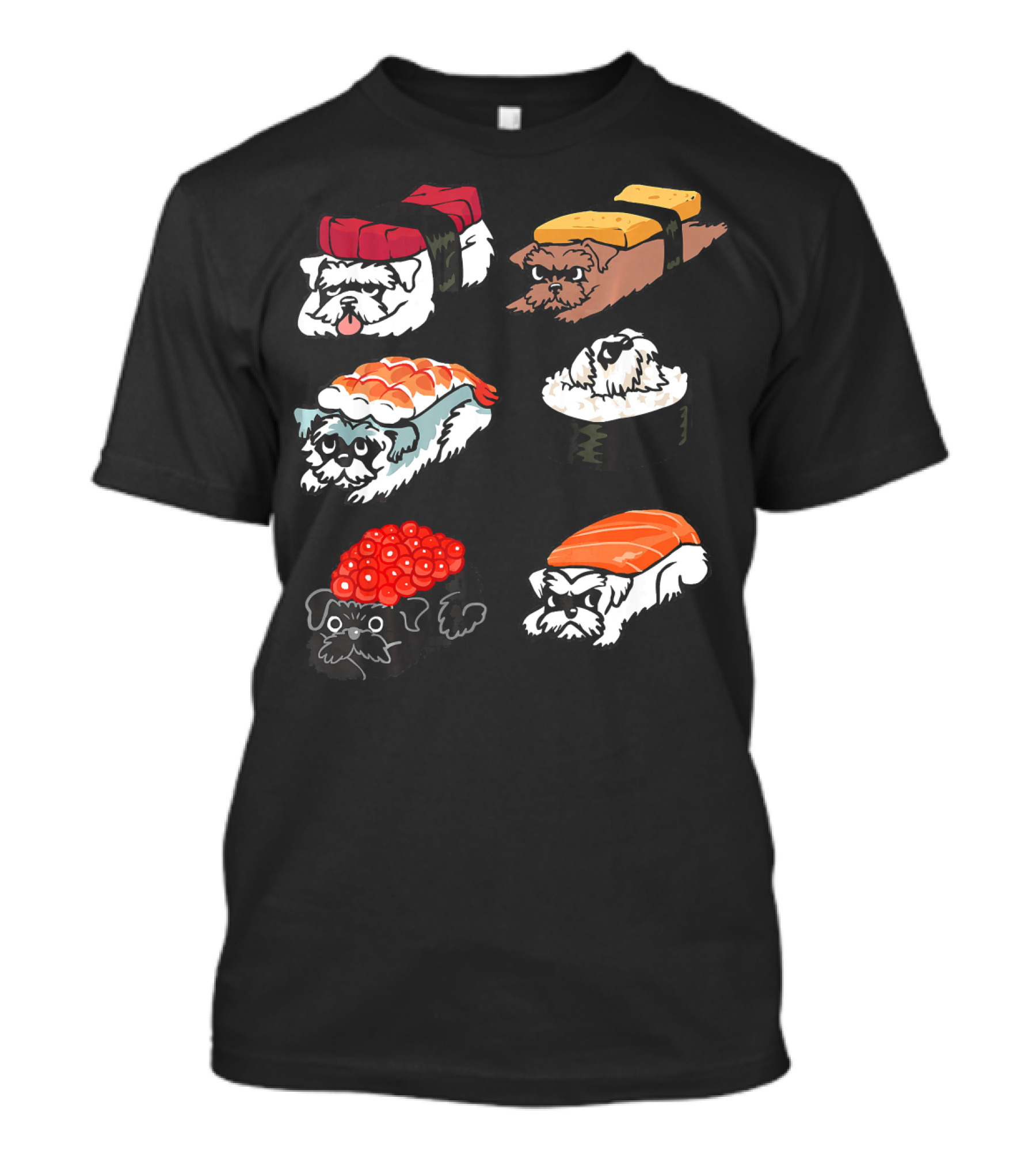 Sushi Schnauzer Nigiri Roll Cute Dog T-Shirt