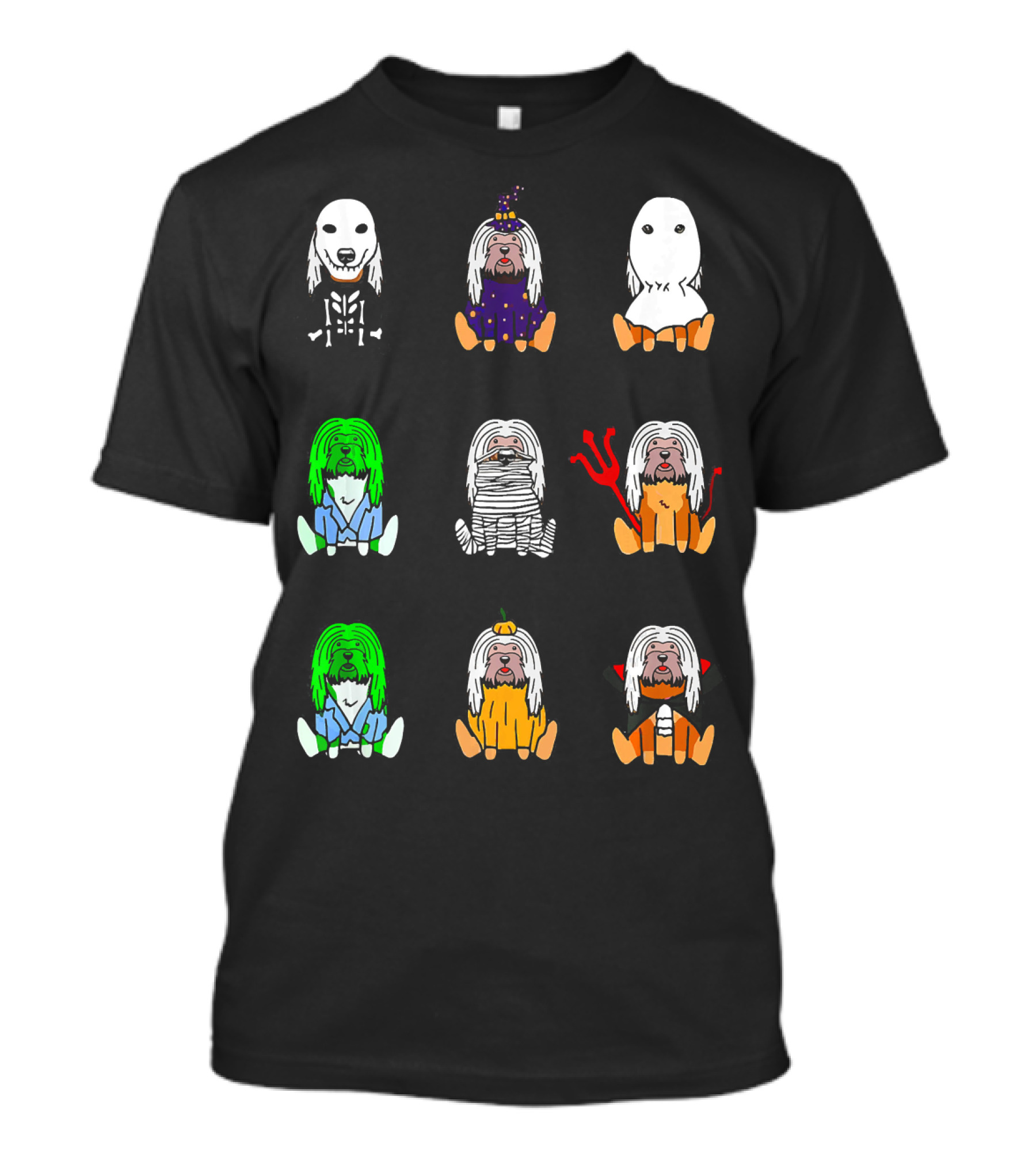 Lhasa Apso Dog Lover Halloween Costume Variety Ghost Pumpkin Mummy Devil Styles T-Shirt