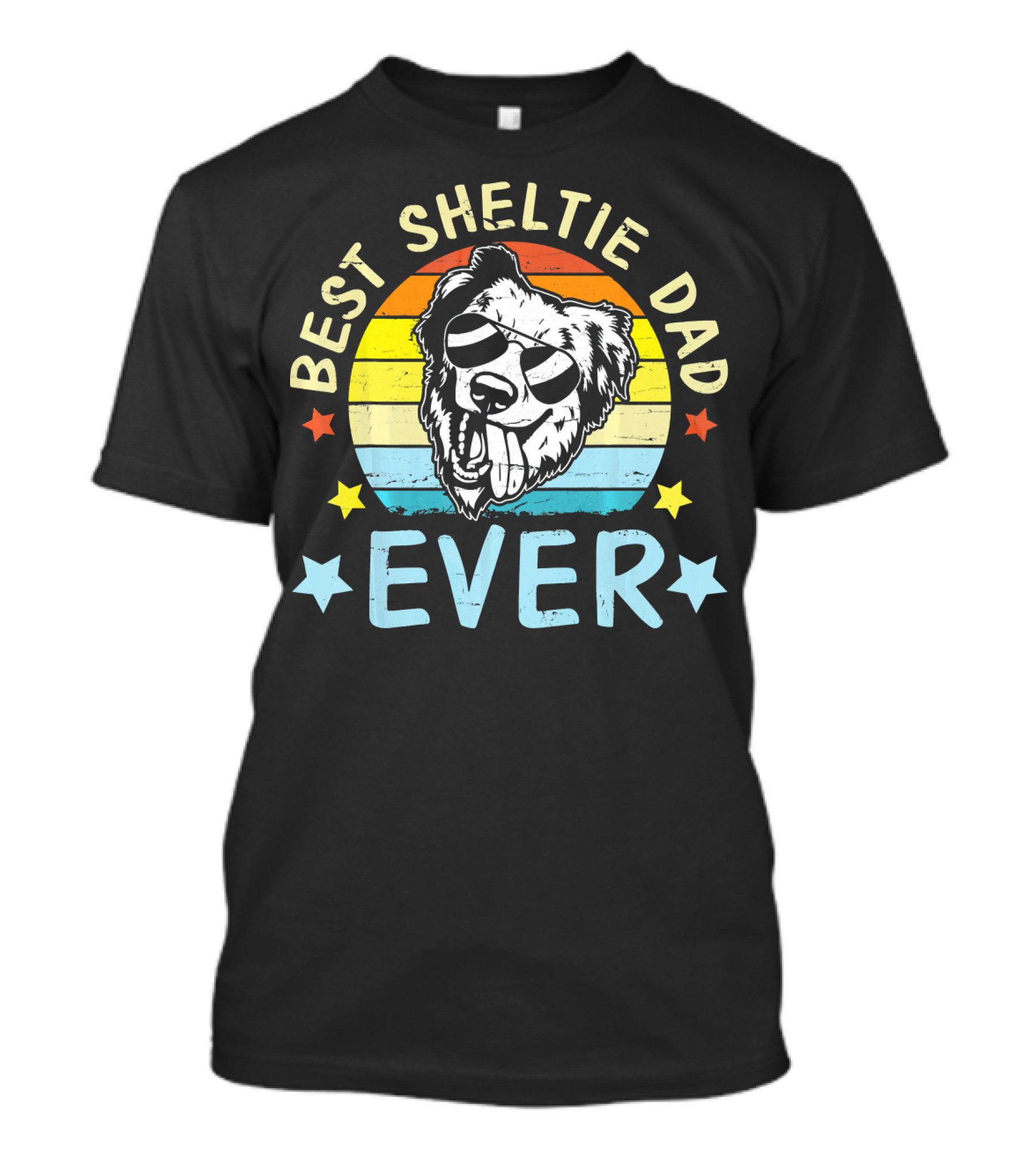Best Sheltie Dad Ever Retro Canine T-Shirt