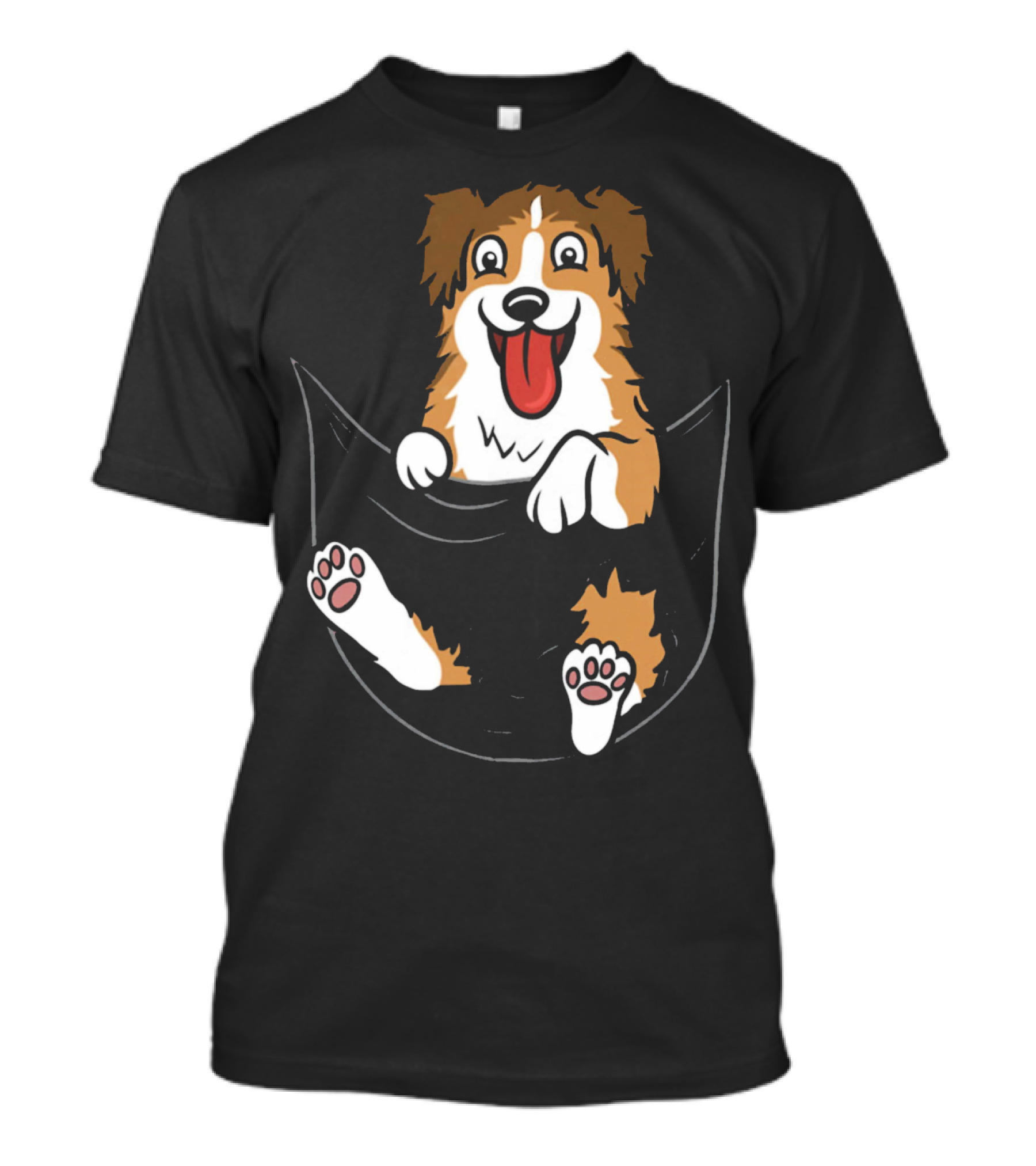 Shetland Sheepdog Cute Pocket Pup T-Shirt